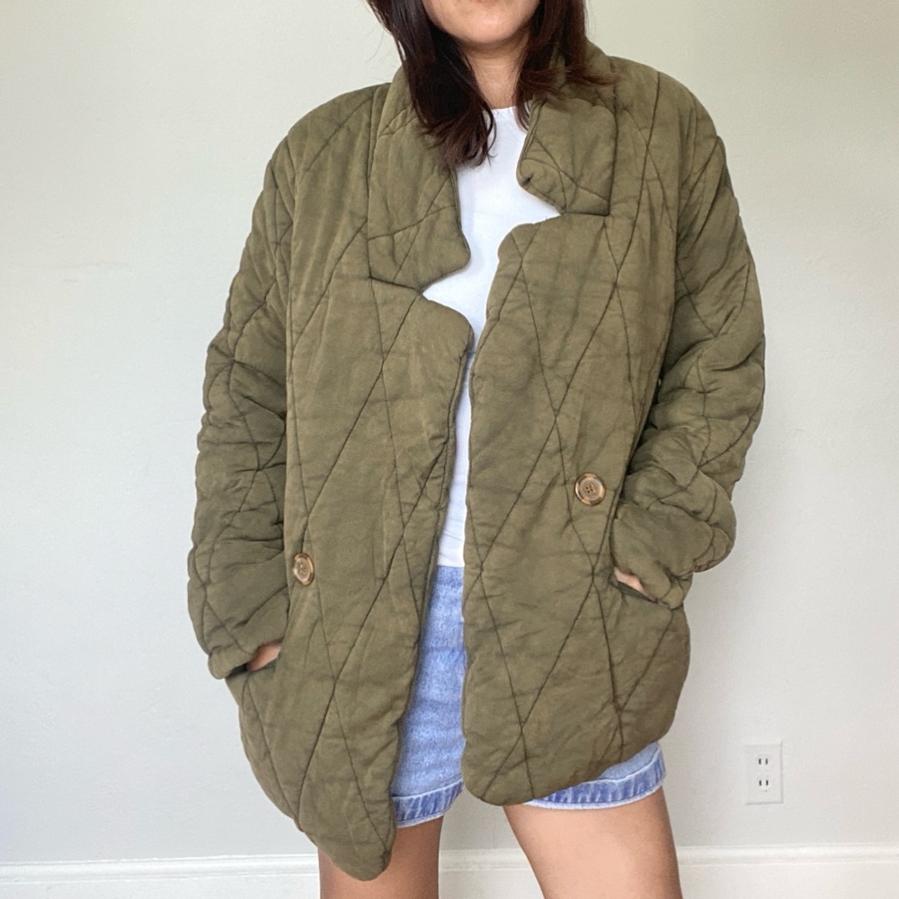 Free People Tawney Quilted Open front Jacket